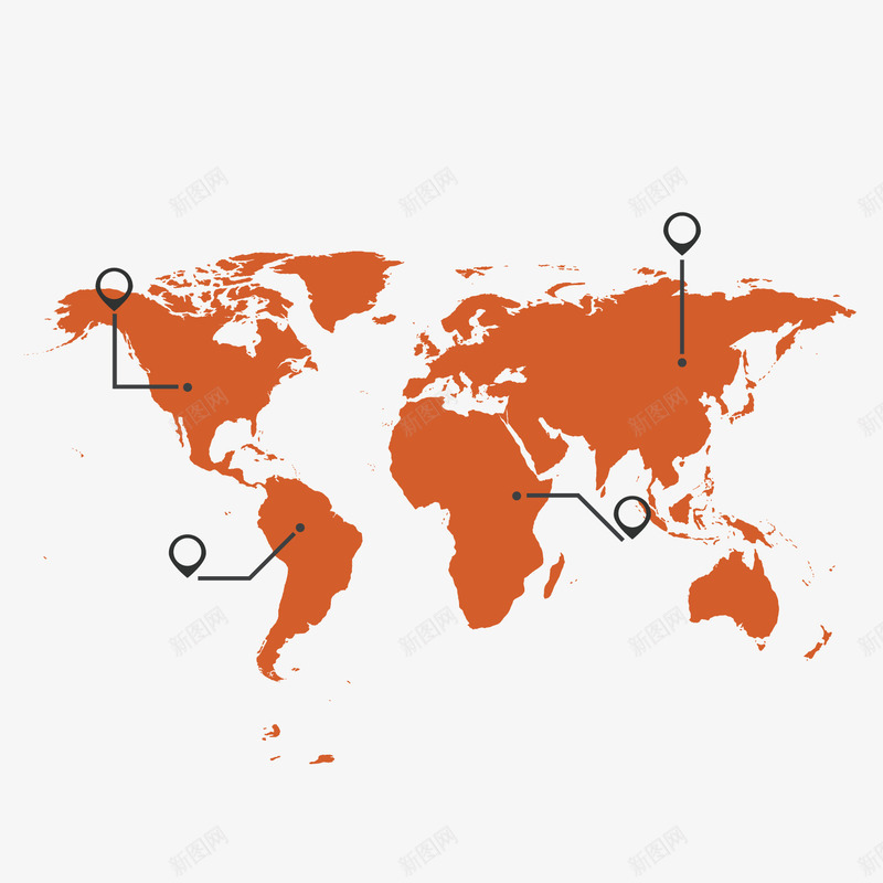 橙色世界地图矢量图ai免抠素材_新图网 https://ixintu.com ppt 世界 世界地图轮廓 分析 商务 地图 定位 战略 橙色 矢量图