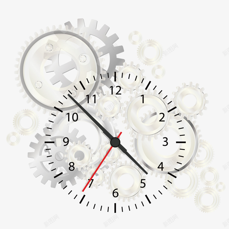 创意齿轮钟表png免抠素材_新图网 https://ixintu.com 创意 岁月的齿轮 指针 方向 旋转 时间 白色的 钟表 齿轮