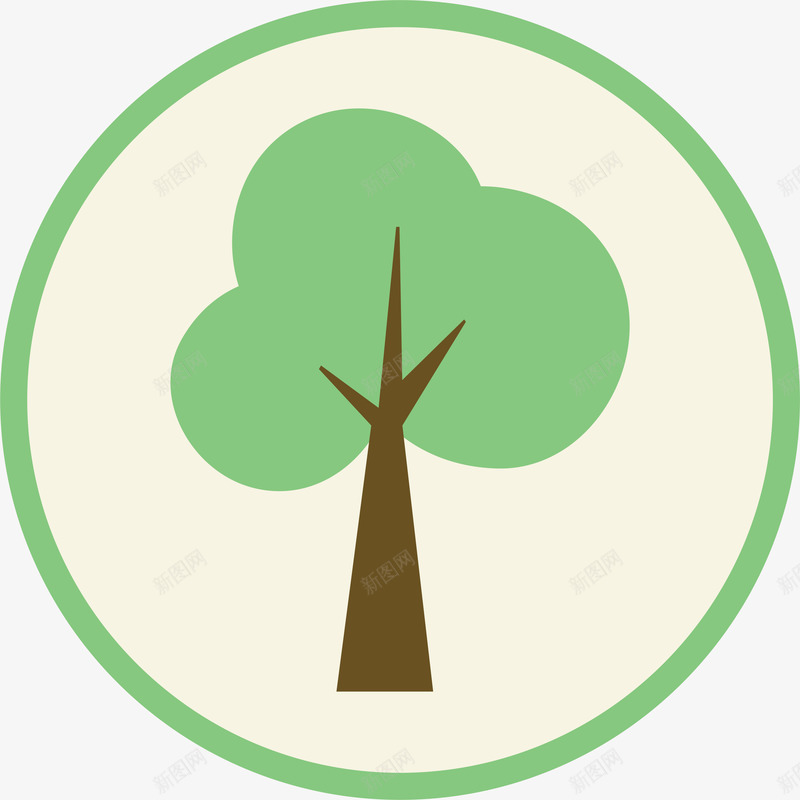 绿色树木图标png_新图网 https://ixintu.com 卡通 卡通树 手绘树 树 树叶 树木 植物 植物花朵矢量 灌木 砍伐树木 自然