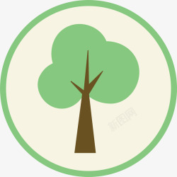 砍伐树木的绿色树木图标高清图片