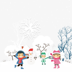 矢量玩雪玩雪的小朋友高清图片