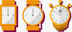 扁平橙色的手表素材