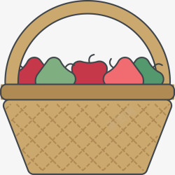 厨房水果篮卡通水果篮生活图标矢量图高清图片