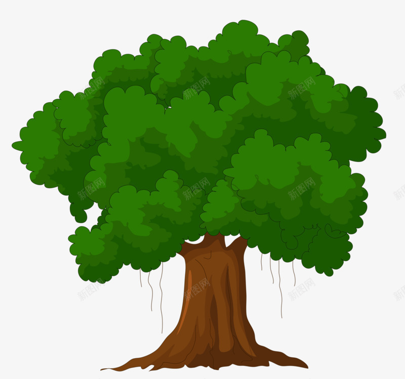 一棵大树png免抠素材_新图网 https://ixintu.com 大树 树木 植物 绿叶