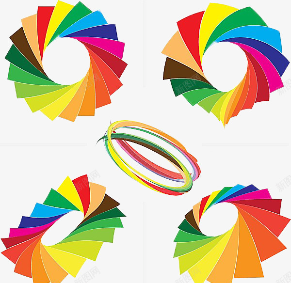 五颜六色的圆环图标png_新图网 https://ixintu.com 商务 图标 彩色 旋转 箭头 脑洞大开