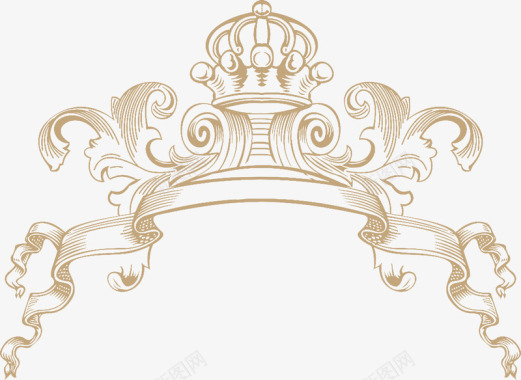 棕色创意皇冠花纹图标图标