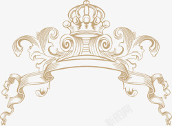 棕色皇冠棕色创意皇冠花纹图标高清图片