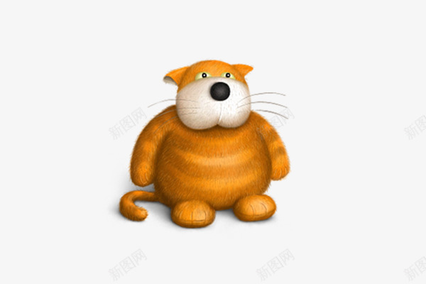 毛绒橙色小猫卡通png免抠素材_新图网 https://ixintu.com 卡通 橙色 毛绒