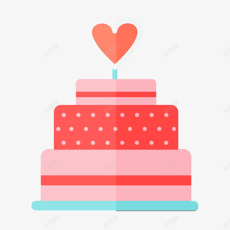 手绘生日蛋糕png免抠素材_新图网 https://ixintu.com 桃心 生日蛋糕 矢量装饰 装饰 装饰画