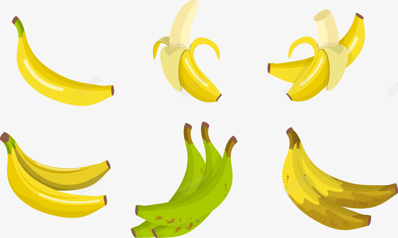 彩绘香蕉矢量图ai免抠素材_新图网 https://ixintu.com 剥皮 坏香蕉 彩绘 水果 水果垃圾 矢量图 青色香蕉 青香蕉 香蕉 黄色