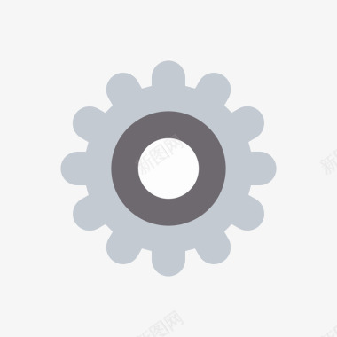灰色圆角扁平化齿轮元素图标图标