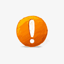 手绘橙色圆形警示牌素材