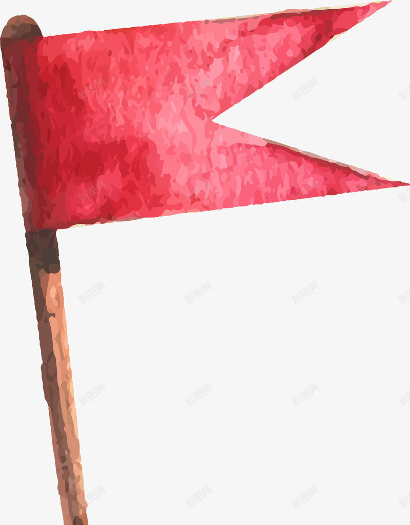 儿童手绘红色旗子png免抠素材_新图网 https://ixintu.com 一个旗子 儿童手绘 水彩 画画 红色旗子 绘画