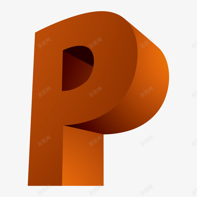 3D英语字母Ppng免抠素材_新图网 https://ixintu.com 3D 3D英语字母P P 字母P 橙色 立体 英语