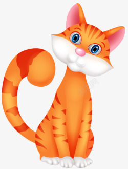 橙色猫咪大尾巴的猫咪高清图片