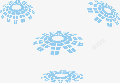 抽象圆形图标png_新图网 https://ixintu.com 几何 图案 旋转 星形状 蓝色