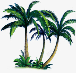 热带树木卡通树木六一儿童节素材