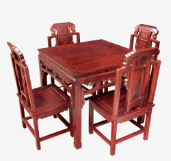 商店红木桌椅五件套素材