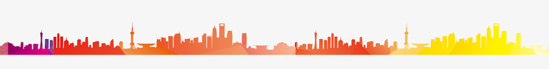 城市剪影png免抠素材_新图网 https://ixintu.com 七彩城市 剪影 橙色