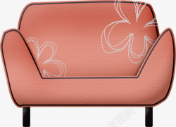 藕色藕色印花手绘沙发高清图片