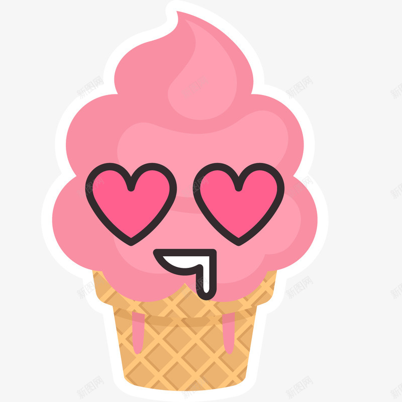 粉色冰淇淋的桃心眼png免抠素材_新图网 https://ixintu.com png图形 png装饰 事物 冰淇淋 桃心 粉色 表情 装饰