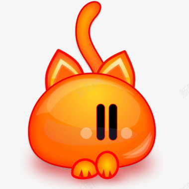 橙色可爱馒头猫图标图标