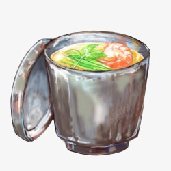 罐头海鲜海鲜汤手绘画片高清图片