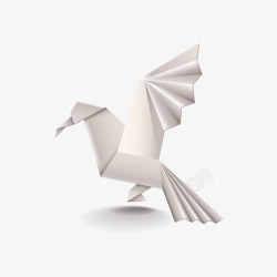 灰色折纸鸽矢量图素材