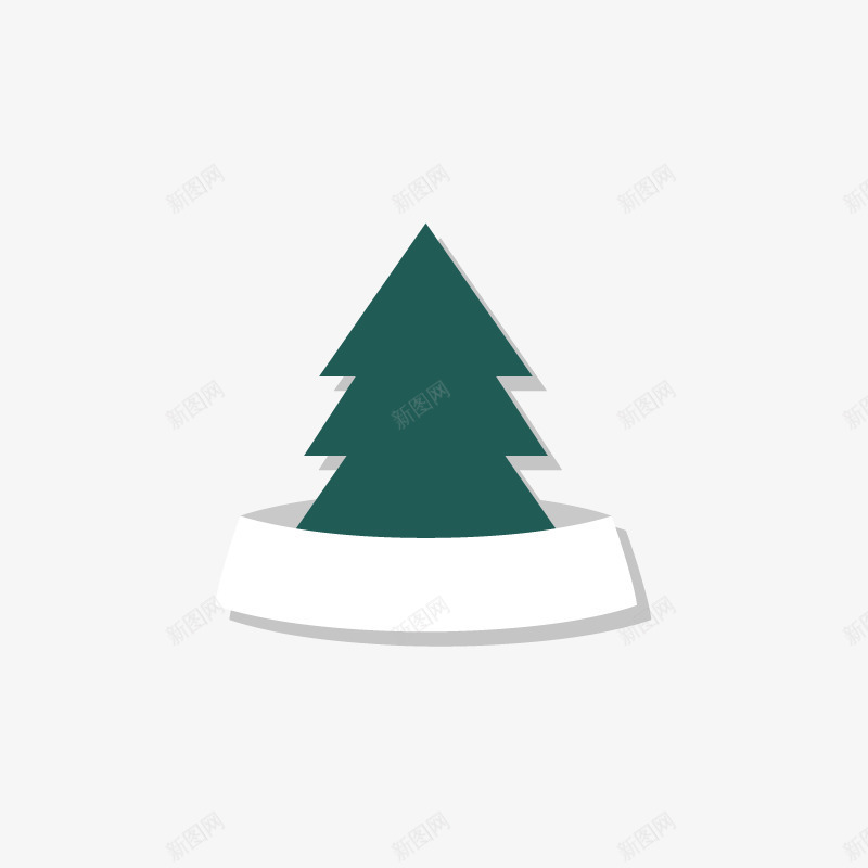 圣诞树标签横幅png免抠素材_新图网 https://ixintu.com 扁平圣诞元素 扁平圣诞剪影 新年元素