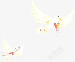 白色飞翔白鸽手绘png免抠素材_新图网 https://ixintu.com 白色 白鸽 飞翔