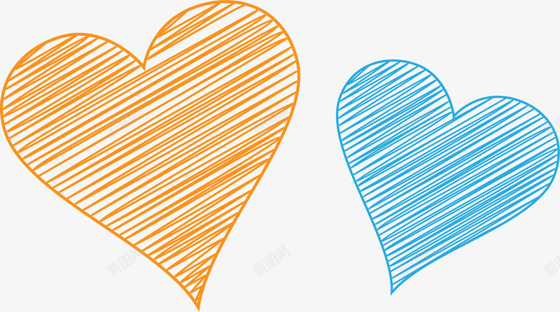 橙色简约线条爱心png免抠素材_新图网 https://ixintu.com 免抠PNG 婚庆 橙色 爱心 爱情 简约 线条 装饰图案