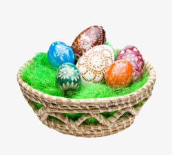 彩色复活蛋禽蛋花朵图案的食用彩蛋实物高清图片