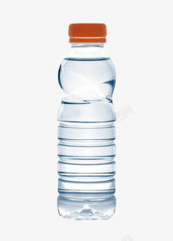 透明解渴橙色盖子的塑料瓶饮用水素材