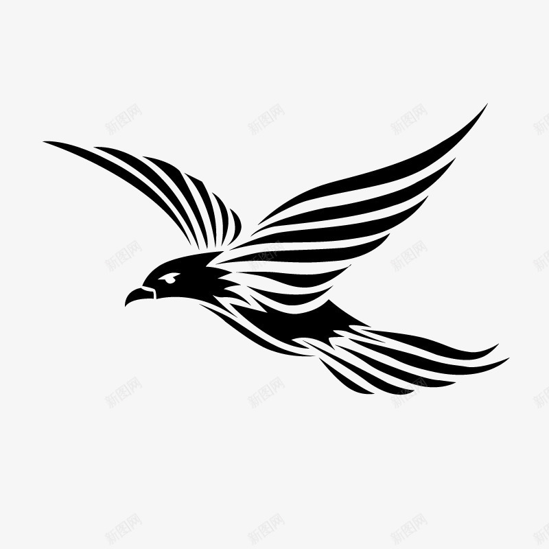 飞翔的鸟儿矢量图图标ai_新图网 https://ixintu.com 动物 素描 矢量图