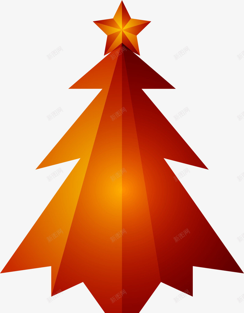 橙色闪耀星星圣诞树png免抠素材_新图网 https://ixintu.com Christma Christmas Merry 冬日树木 圣诞快乐 圣诞树 圣诞节 橙色树木