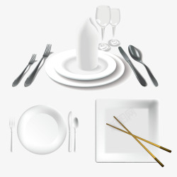 生活餐具矢量图白色陶瓷餐具矢量图高清图片