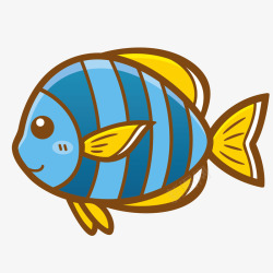 简单小鱼可爱条纹小鱼卡通矢量图高清图片