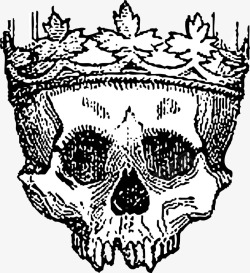 国王文化戴皇冠的骷髅高清图片