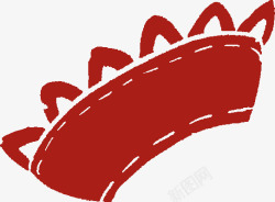手绘水彩红色的皇冠素材