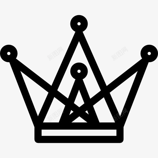 王冠由三角形和圆形轮廓图标png_新图网 https://ixintu.com 三角形 三角形的轮廓 冠 圆形状 皇冠 皇室皇冠