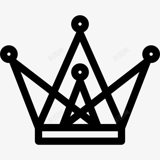 王冠由三角形和圆形轮廓图标png_新图网 https://ixintu.com 三角形 三角形的轮廓 冠 圆形状 皇冠 皇室皇冠
