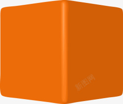 橙色立方体矢量图素材