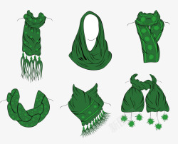多种搭配多款式清新绿色女士围巾合集高清图片