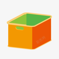 卡通橙色收纳盒素材