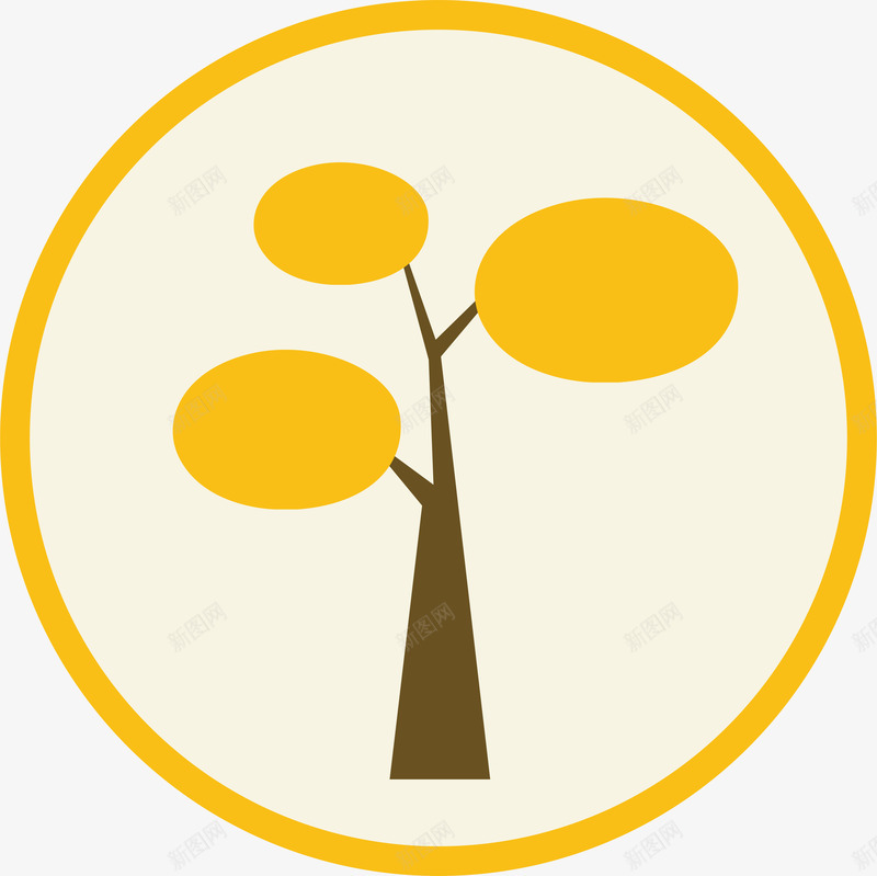 绿色树木图标黄色卡通树png_新图网 https://ixintu.com 卡通 卡通树 手绘树 树 树叶 树木 植物 植物花朵矢量 灌木 砍伐树木 自然