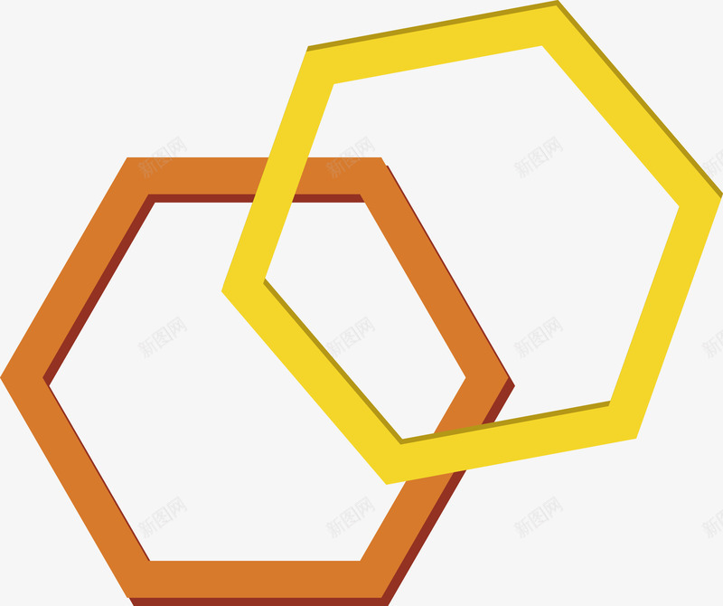 立体五边形png免抠素材_新图网 https://ixintu.com 彩色立体五边形 橙色 正五边形 黄色