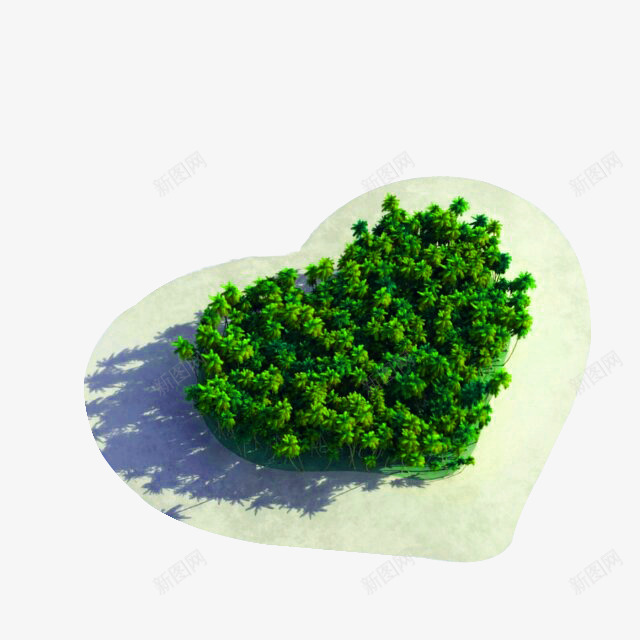 绿色的爱心png免抠素材_新图网 https://ixintu.com 创意 树 桃心 爱心树