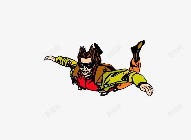 飞翔的超人png免抠素材_新图网 https://ixintu.com 卡通手绘 滑翔的人 简单的图片 装饰图案