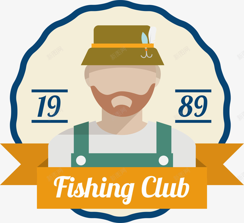 捕鱼俱乐部标签png免抠素材_新图网 https://ixintu.com 俱乐部 卡通 打捞 捕鱼 海洋标签 清新 渔夫