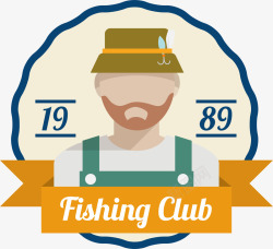 捕鱼俱乐部标签素材